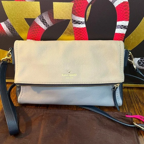 Kate Spade Cobble Hill Marsala Blue & Gray Crossbody Bag - Picture 3 of 9